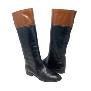 Pollini Knee-High Leather Riding Boots - Size 8